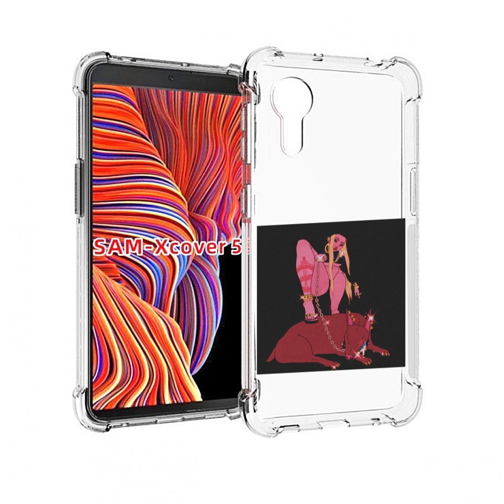 

Чехол MyPads девушка с собакой на цепи нарисованная женский для Samsung Galaxy Xcover 5, Прозрачный, Tocco