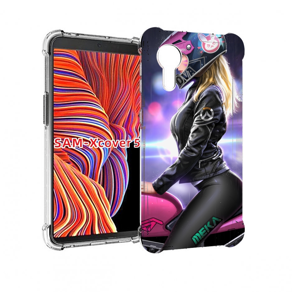 Чехол MyPads девушка на мотоцикле неон женский для Samsung Galaxy Xcover 5