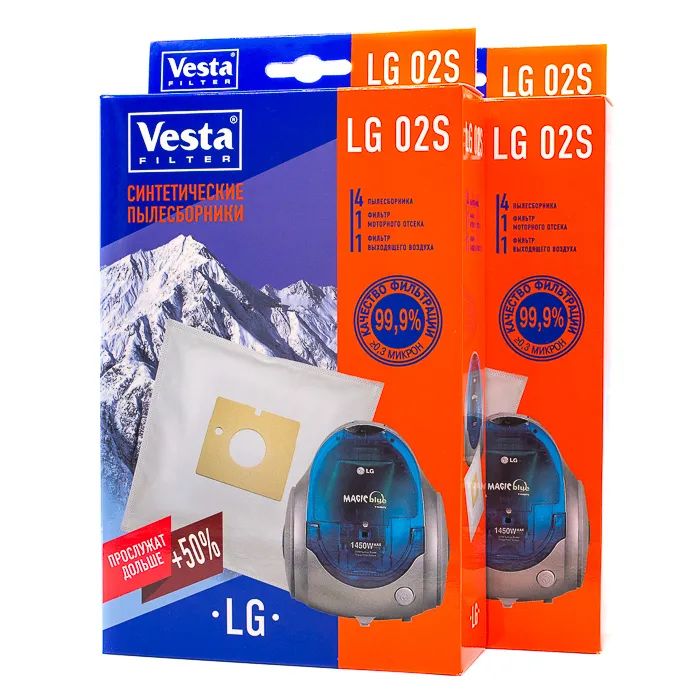 Пылесборник Vesta filter LG02S 2 упаковки набор пылесборников vesta bs 04