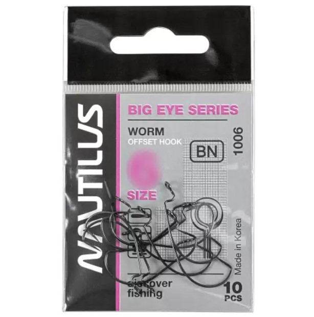 Крючки Nautilus Offset Big Eye Series Worm 1006 2 10шт 314₽