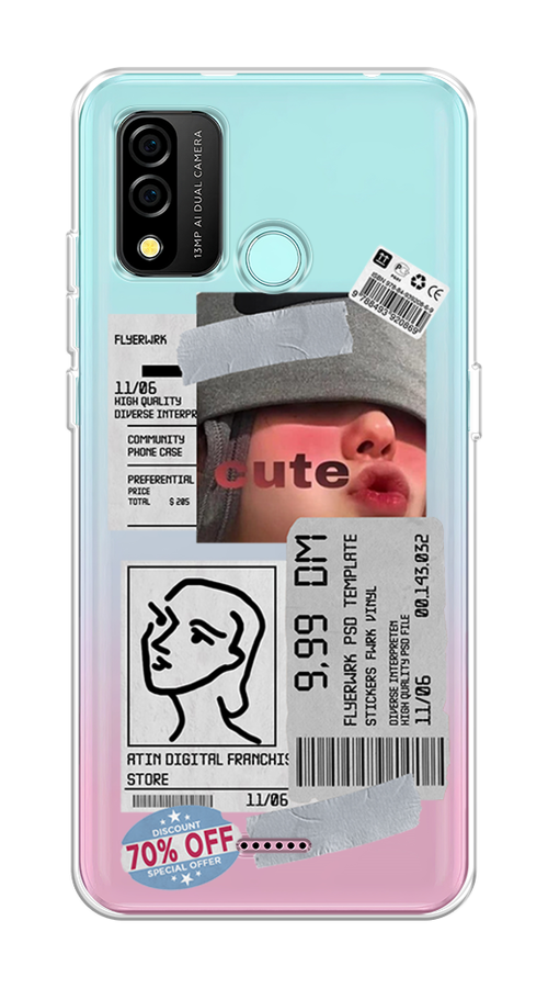 

Чехол на BQ 6645L "Cute girl collage", Розовый;серый;голубой, 202650-6
