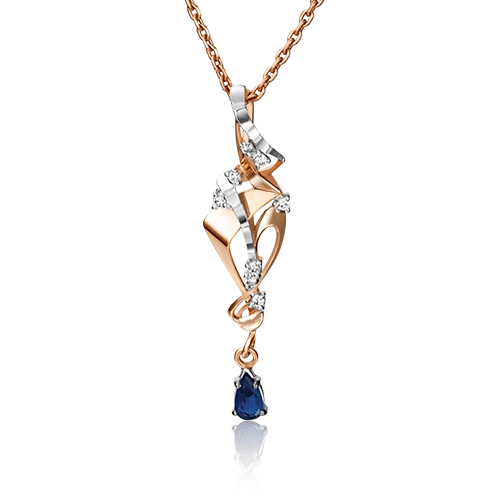 

Кулон из комбинированного золота PLATINA jewelry 03-2904-00-105-1111-30, бриллиант/сапфир, 03-2904-00-105-1111-30