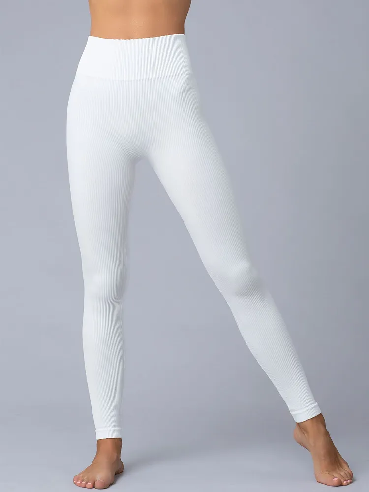

Леггинсы женские Giulia LEGGINGS RIB белые L/XL, LEGGINGS RIB