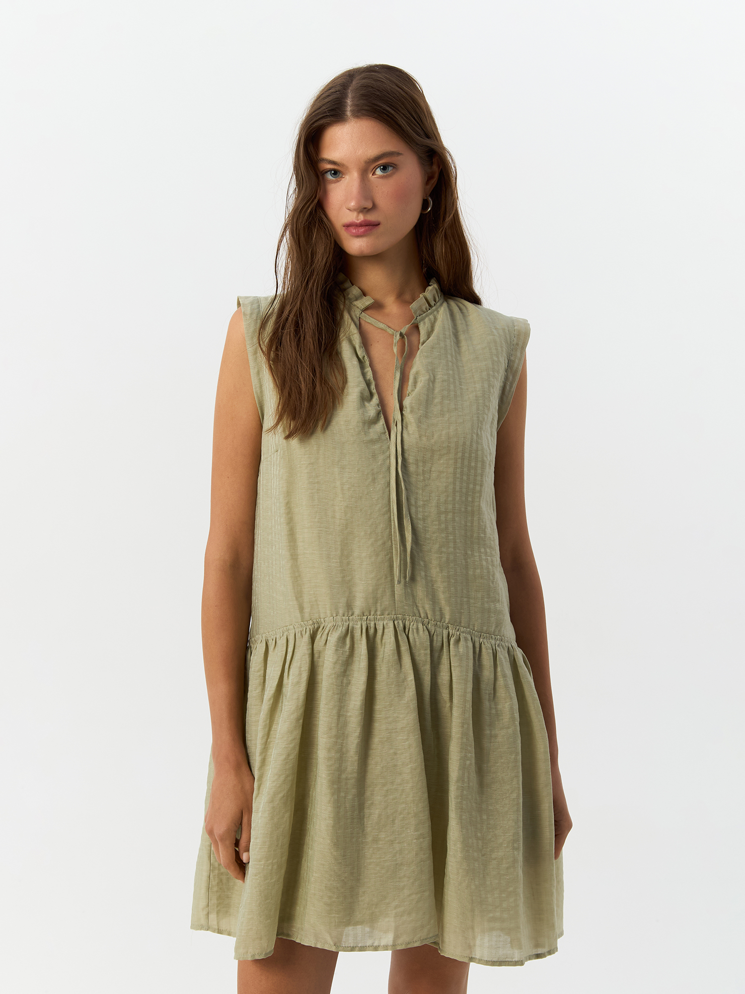 

Платье женское H&M 890847002 хаки 40 EU, 890847