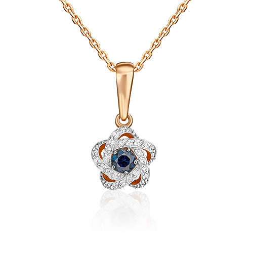 

Кулон из красного золота PLATINA jewelry 03-0480-00-105-1110-30, бриллиант/сапфир, 03-0480-00-105-1110-30