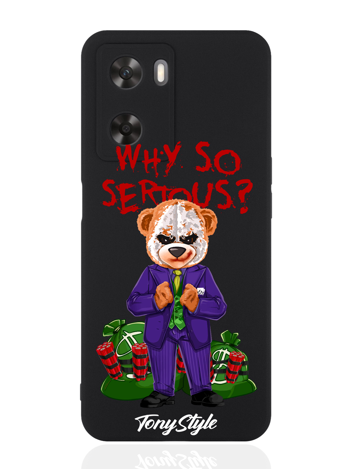 

Чехол для Oppo A57s Tony Style Why so serious черный, Разноцветный
