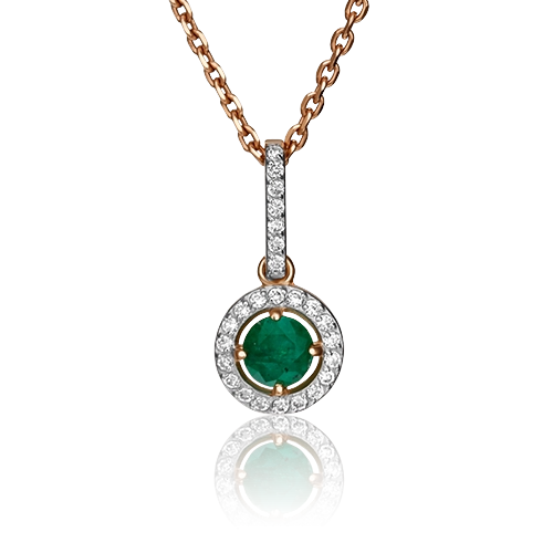 

Подвеска из красного золота с бриллиантом/изумрудом PLATINA jewelry 03-0407-00-106-1110-30, 03-0407-00-106-1110-30