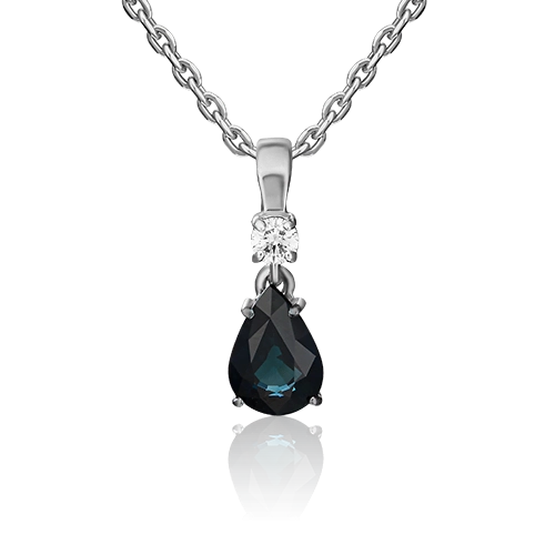 

Кулон из белого золота PLATINA jewelry 03-0065-00-105-1120-30, бриллиант/сапфир, 03-0065-00-105-1120-30