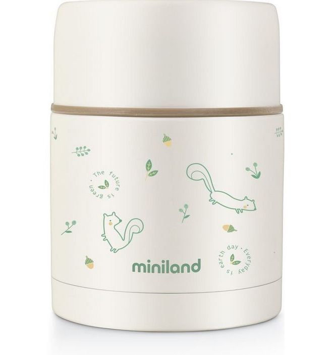 Miniland Термос Miniland Natur Thermos для еды, 600 мл, бурундуки