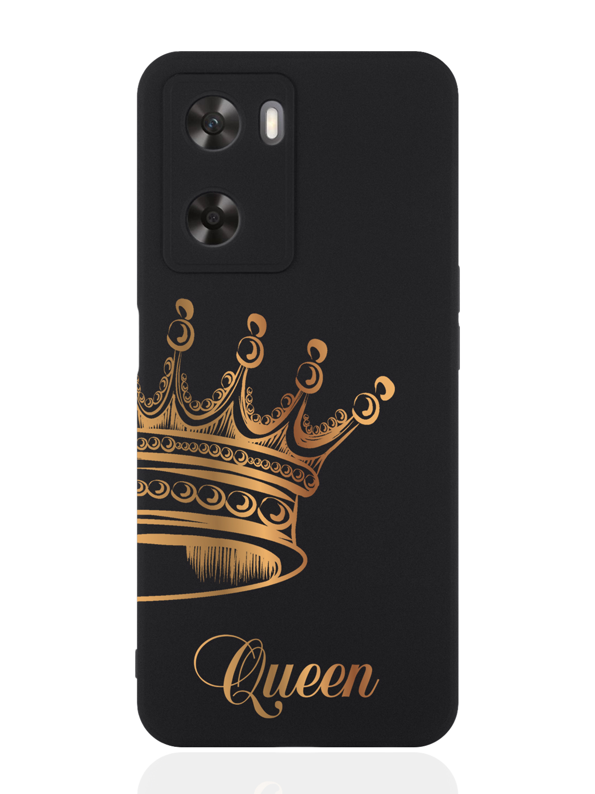

Чехол для OPPO A57s Парный Чехол для корона Queen черный, Черный;золотой