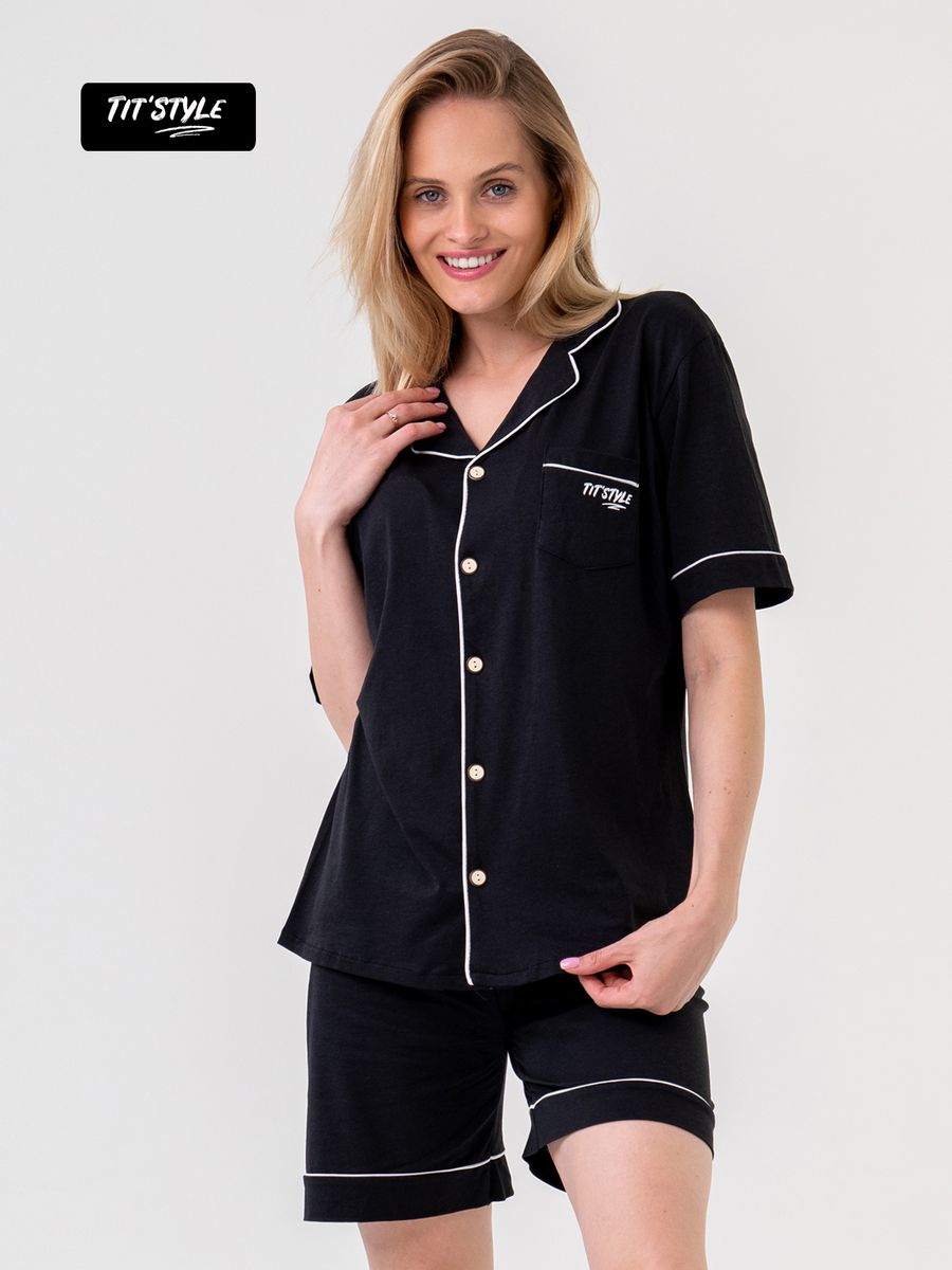 

Пижама женская TiT`Style ПЖЛЧ черная XL, Черный, ПЖЛЧ