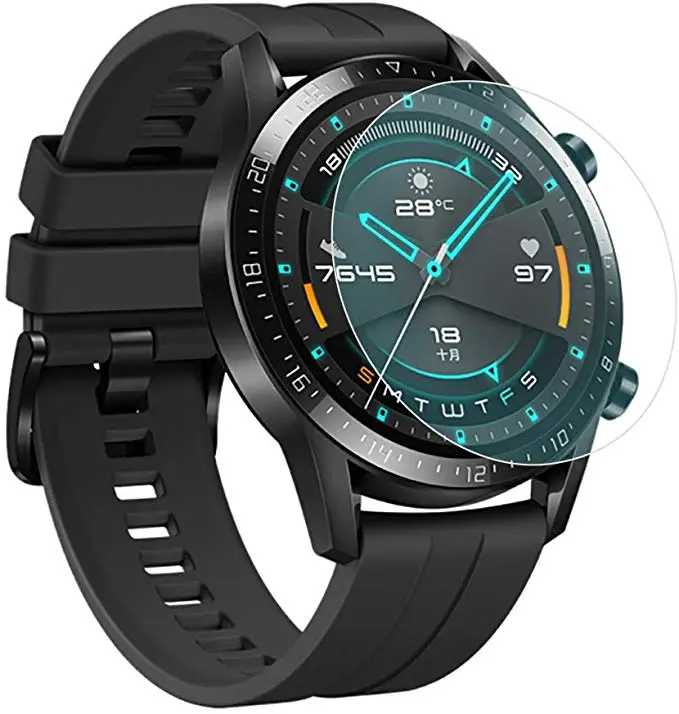 Защитное стекло Protect для Huawei Watch GT 2 0.33 мм, плоское, 42 мм, прозрачный