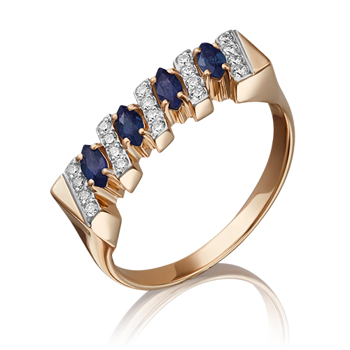 

Кольцо из золота с бриллиантом/сапфиром р. 17 PLATINA jewelry 01-0571-00-105-1110-30, 01-0571-00-105-1110-30