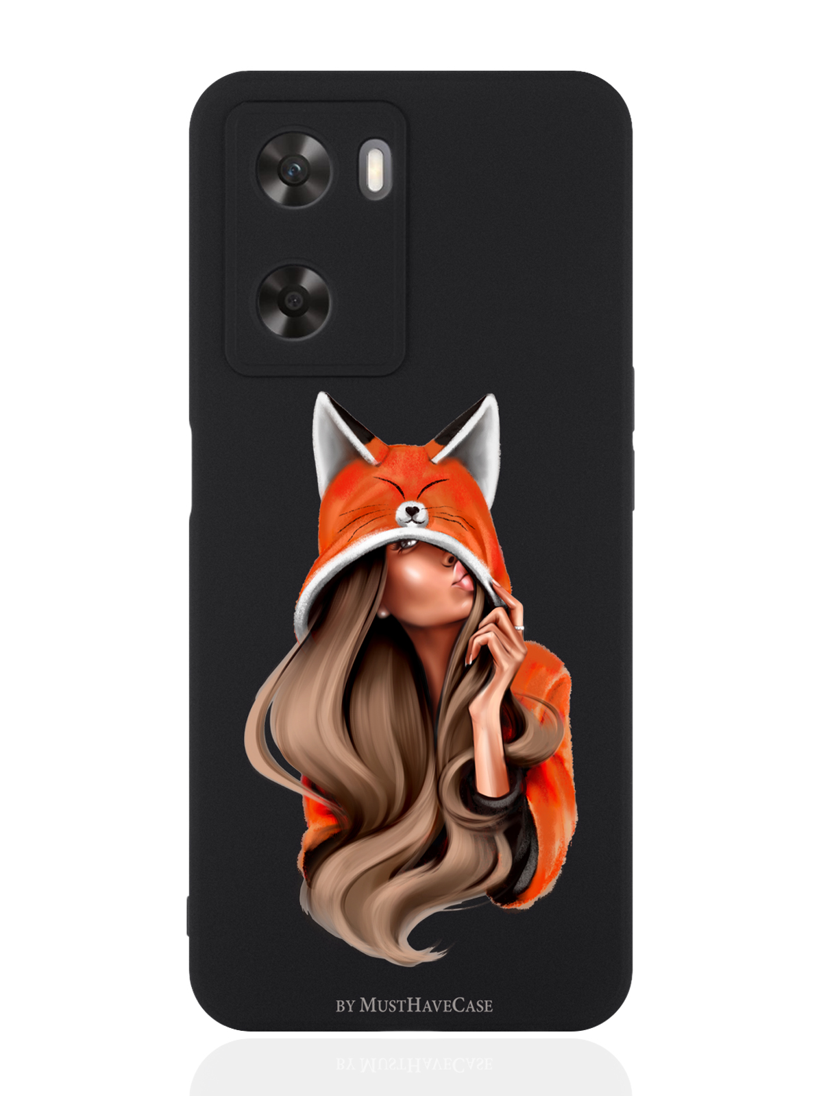 

Чехол для Oppo A57s Foxy Girl, Оранжевый;черный