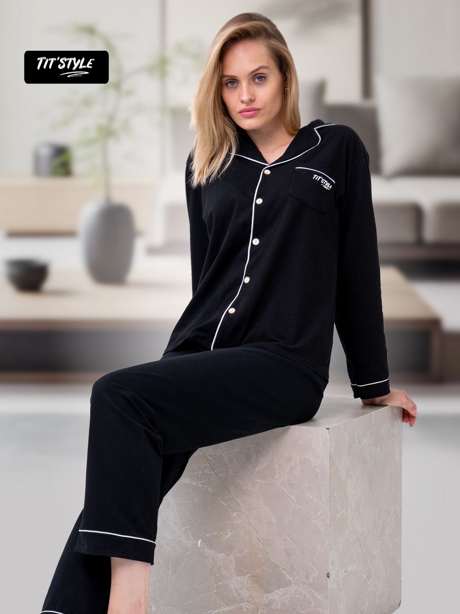 

Пижама женская TiT`Style ПЖЧ черная 2XL, Черный, ПЖЧ