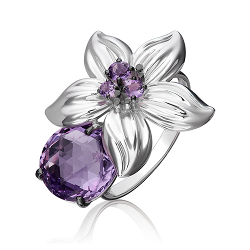 

Кольцо из серебра с аметистом р. 17,5 PLATINA jewelry 01-5492-00-203-0200-68, 01-5492-00-203-0200-68