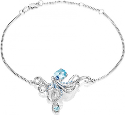 

Браслет из серебра с топазом/эмалью р.  PLATINA jewelry 05-0685-00-201-0200-69, 05-0685-00-201-0200-69