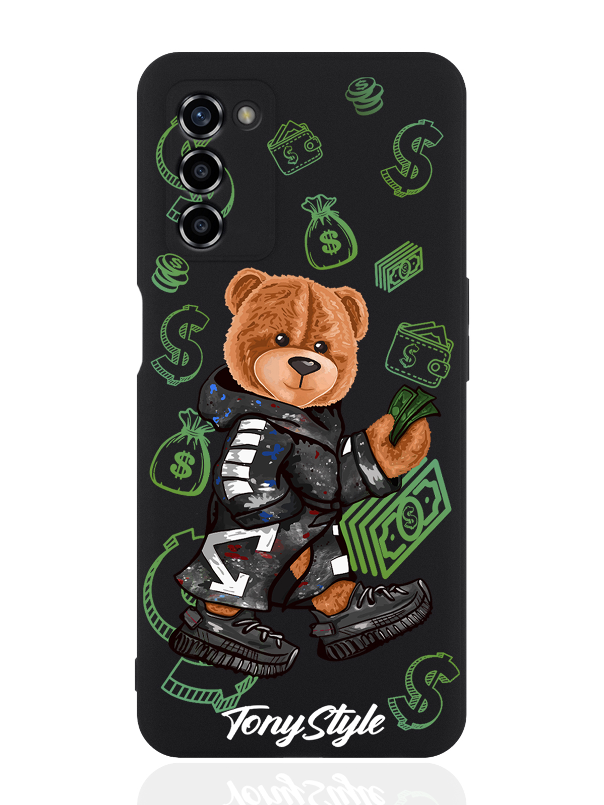 

Чехол для OPPO A55 Tony Style Деньги черный, Коричневый;черный;зеленый