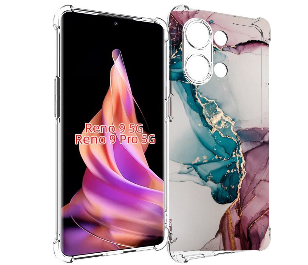 

Чехол MyPads фиолетовый синий краски для Oppo Reno 9/Reno 9 Pro, Прозрачный, Tocco