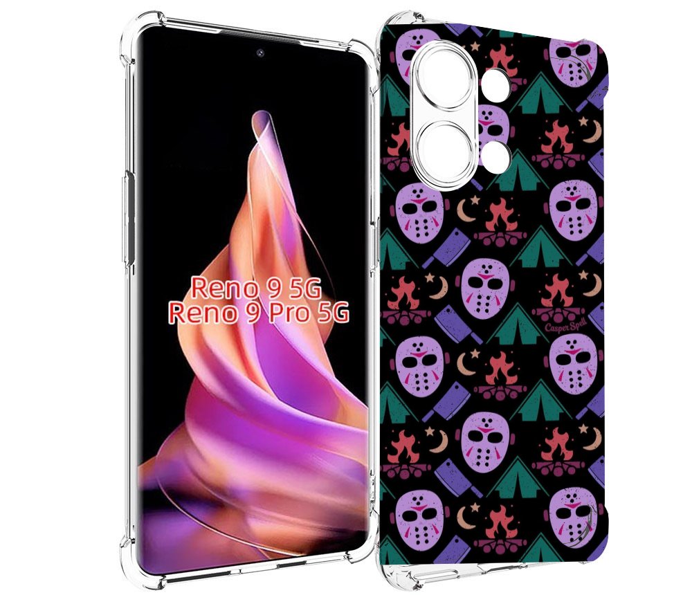 

Чехол MyPads фиолетовые маски для Oppo Reno 9/Reno 9 Pro, Прозрачный, Tocco
