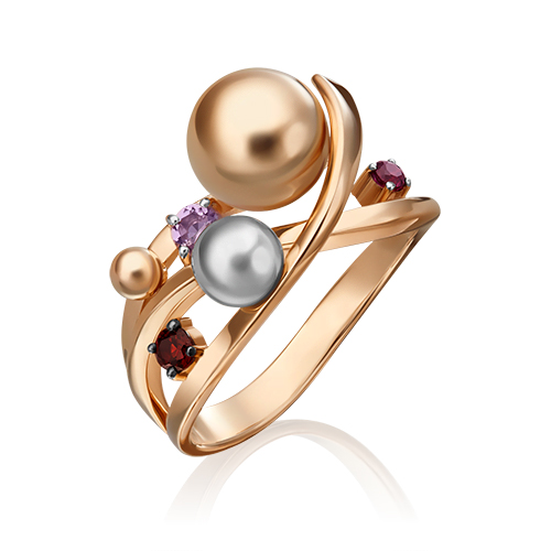 

Кольцо из золота р. , PLATINA jewelry 01-5477-00-257-1111-76, аметист\гранат, 01-5477-00-257-1111-76
