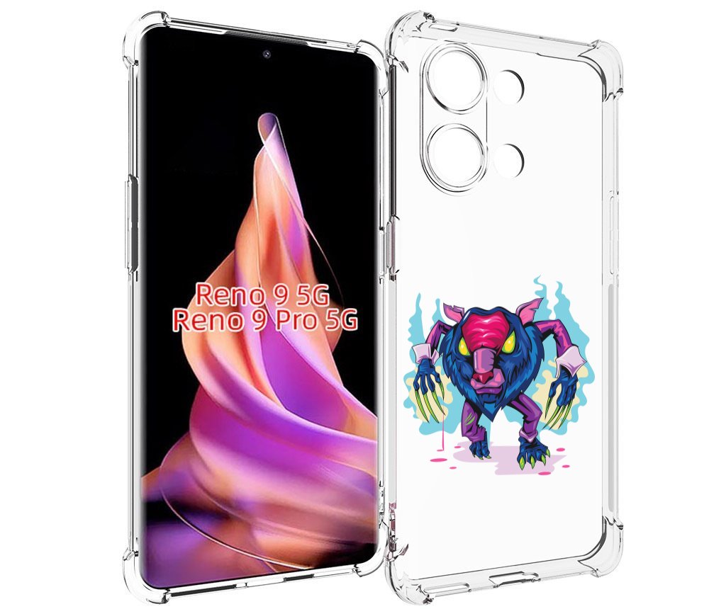 

Чехол MyPads фиолетовая-россомаха для Oppo Reno 9/Reno 9 Pro, Прозрачный, Tocco