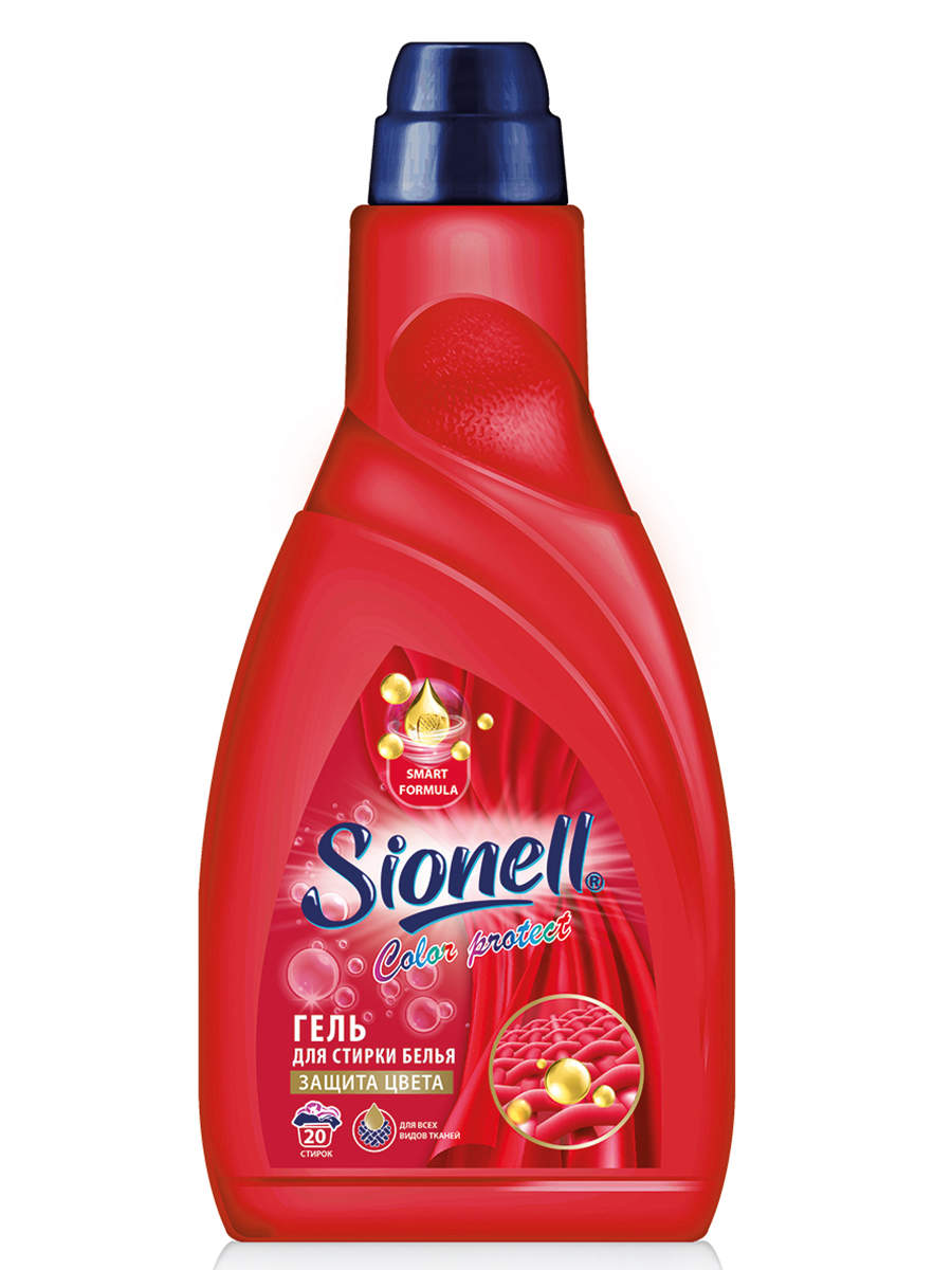 фото Гель для стирки sionell color protect 1 л