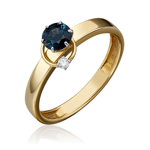 

Кольцо из золота с бриллиантом/сапфиром р. 18 PLATINA jewelry 01-5211-00-105-1121-30, 01-5211-00-105-1121-30