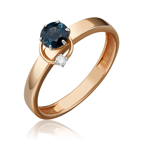 

Кольцо из золота с бриллиантом/сапфиром р. 16,5 PLATINA jewelry 01-5211-00-105-1111-30, 01-5211-00-105-1111-30