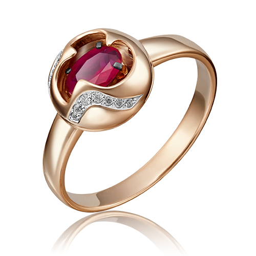 

Кольцо из золота с бриллиантом/рубином р. 17,5 PLATINA jewelry 01-5146-00-107-1110-30, 01-5146-00-107-1110-30