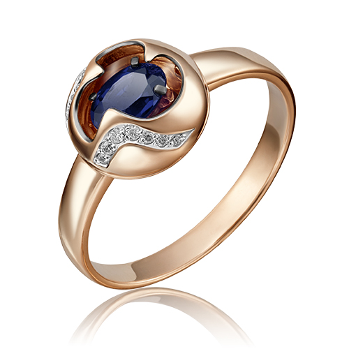 

Кольцо из золота р.  PLATINA jewelry 01-5146-00-105-1110-30, бриллиант\сапфир, 01-5146-00-105-1110-30