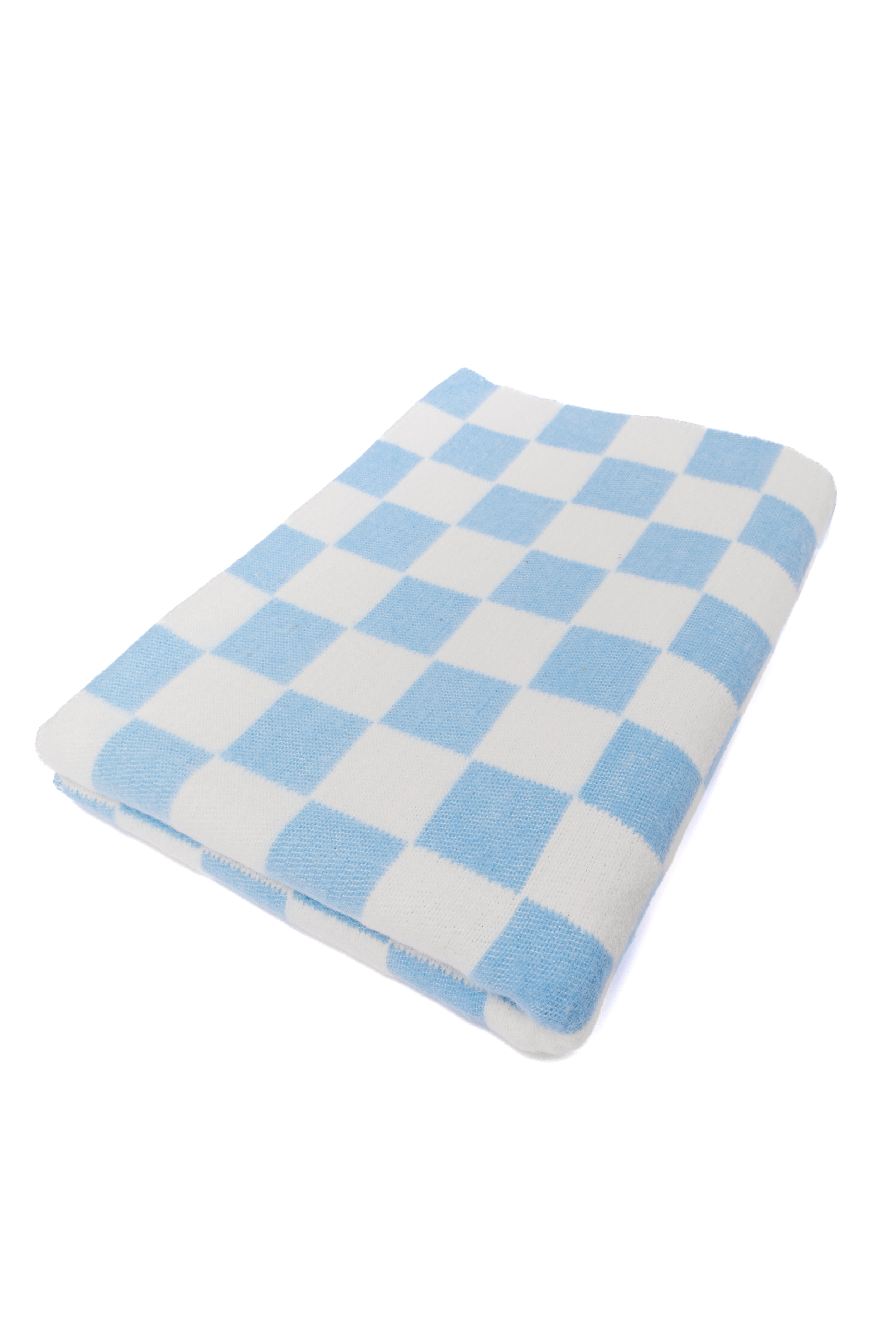 Одеяло байковое детское Промгрупп клетка 4х4 голубая
