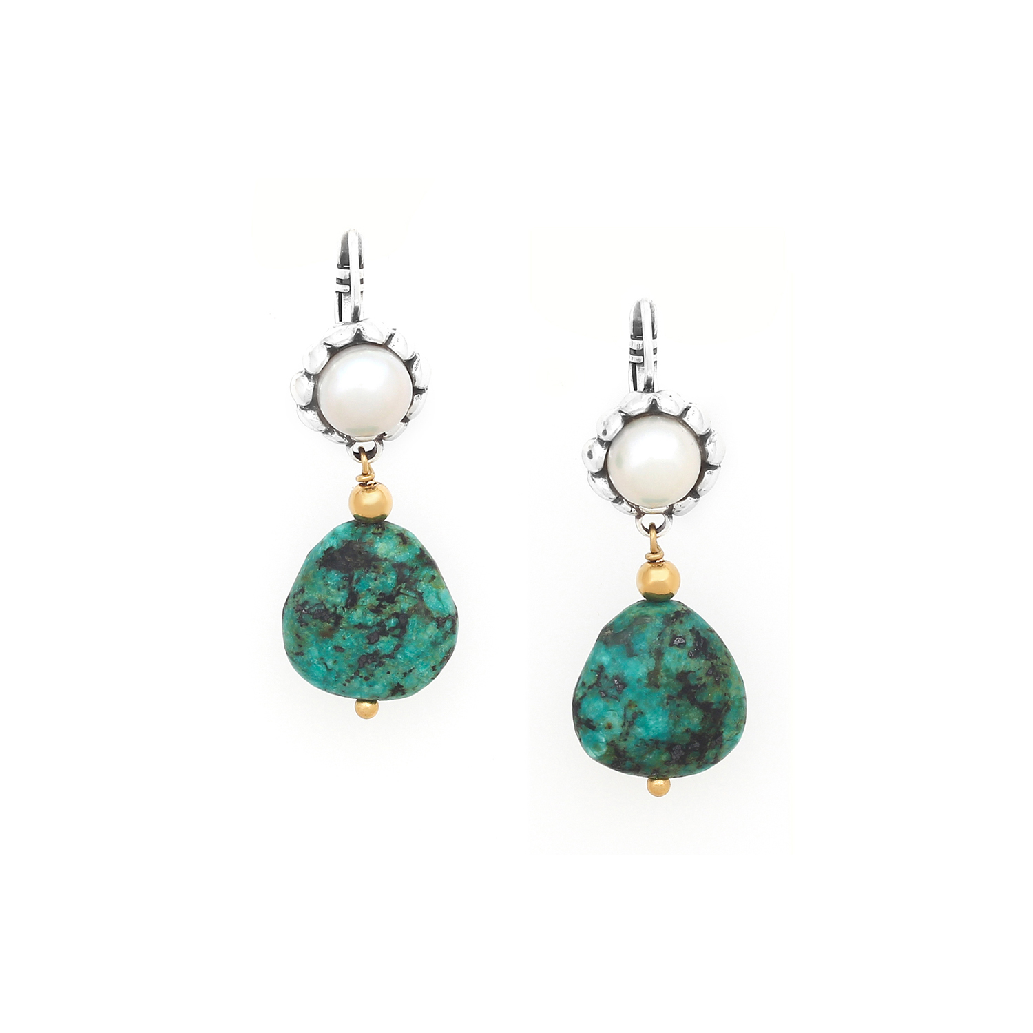 

Серьги из бижутерного сплава Nature Bijoux NB24.2-12-79761, бирюза/жемчуг культивированный, NB24.2-12-79761