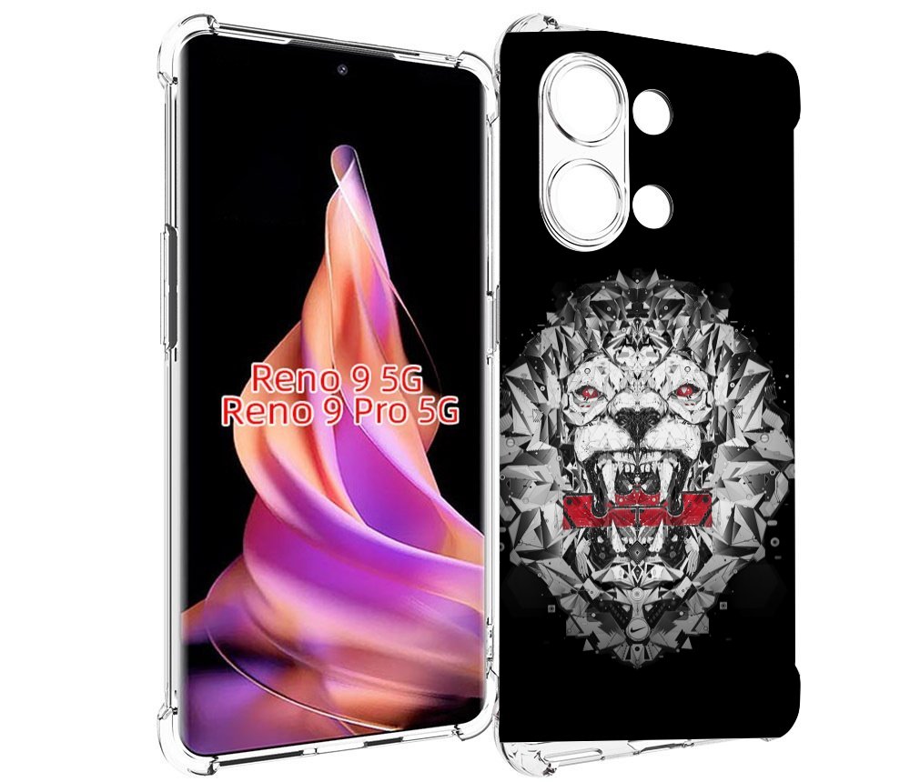 

Чехол MyPads тигр-с-гранями-черно-белый для Oppo Reno 9/Reno 9 Pro, Прозрачный, Tocco