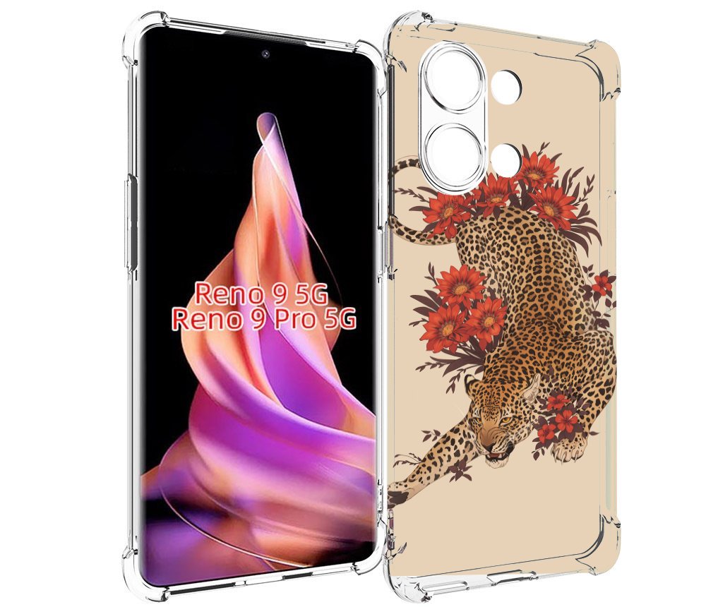 

Чехол MyPads тигр-из-цветов для Oppo Reno 9/Reno 9 Pro, Прозрачный, Tocco