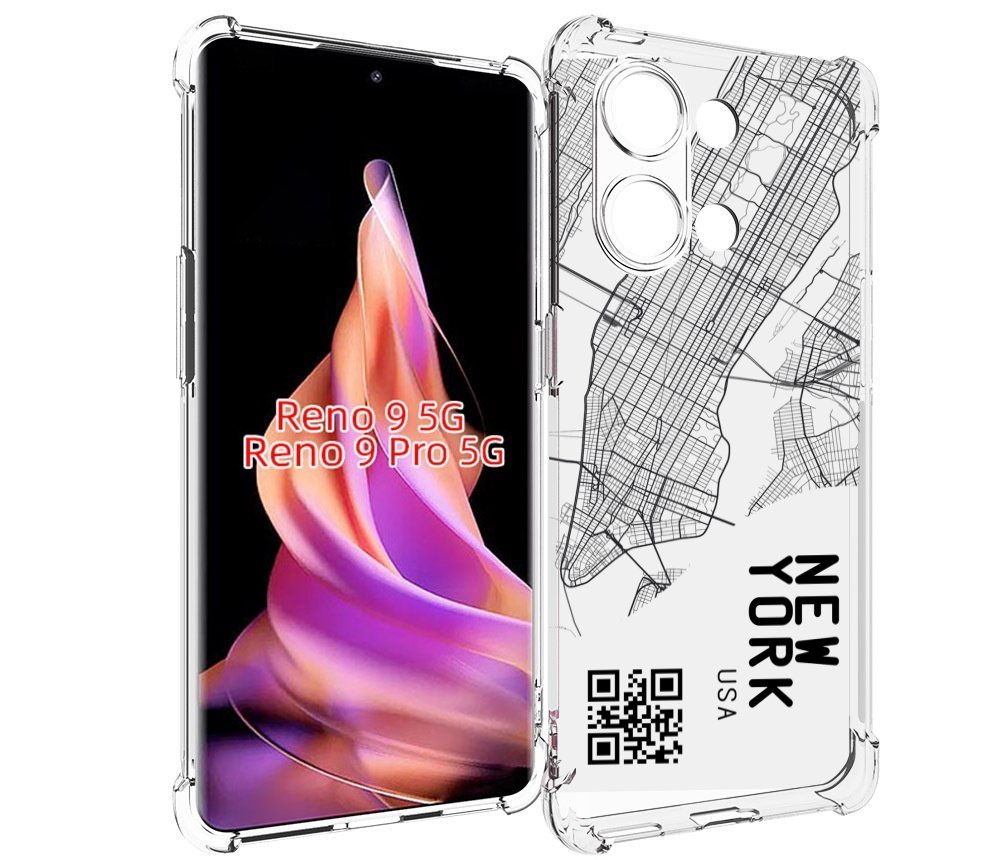 

Чехол MyPads схема-нью-йорк для Oppo Reno 9/Reno 9 Pro, Прозрачный, Tocco