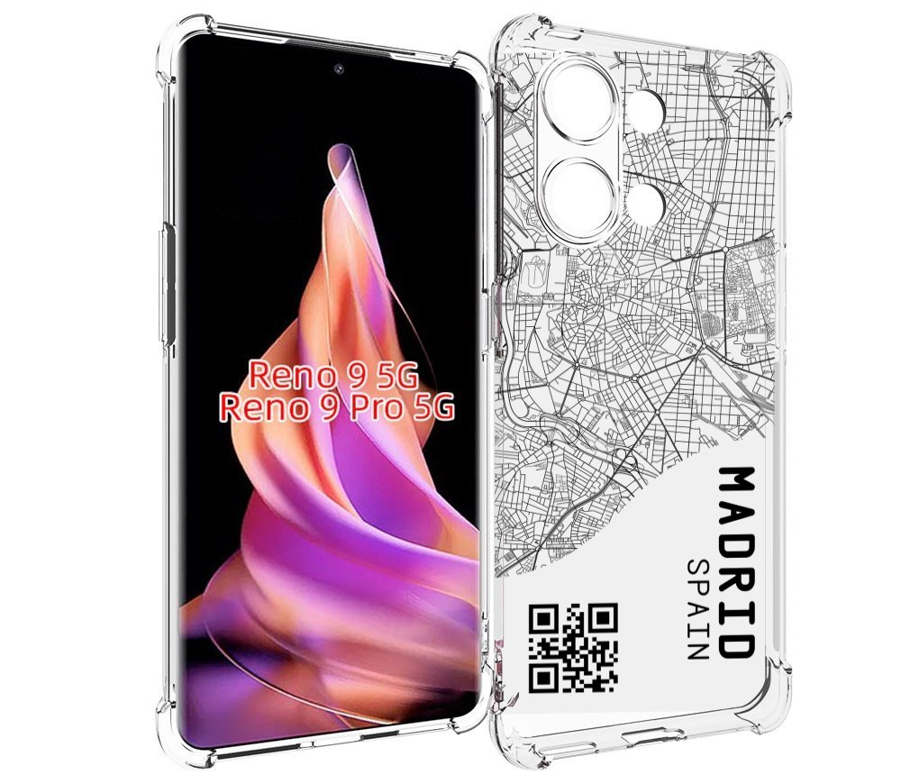 

Чехол MyPads схема-мадрид для Oppo Reno 9/Reno 9 Pro, Прозрачный, Tocco