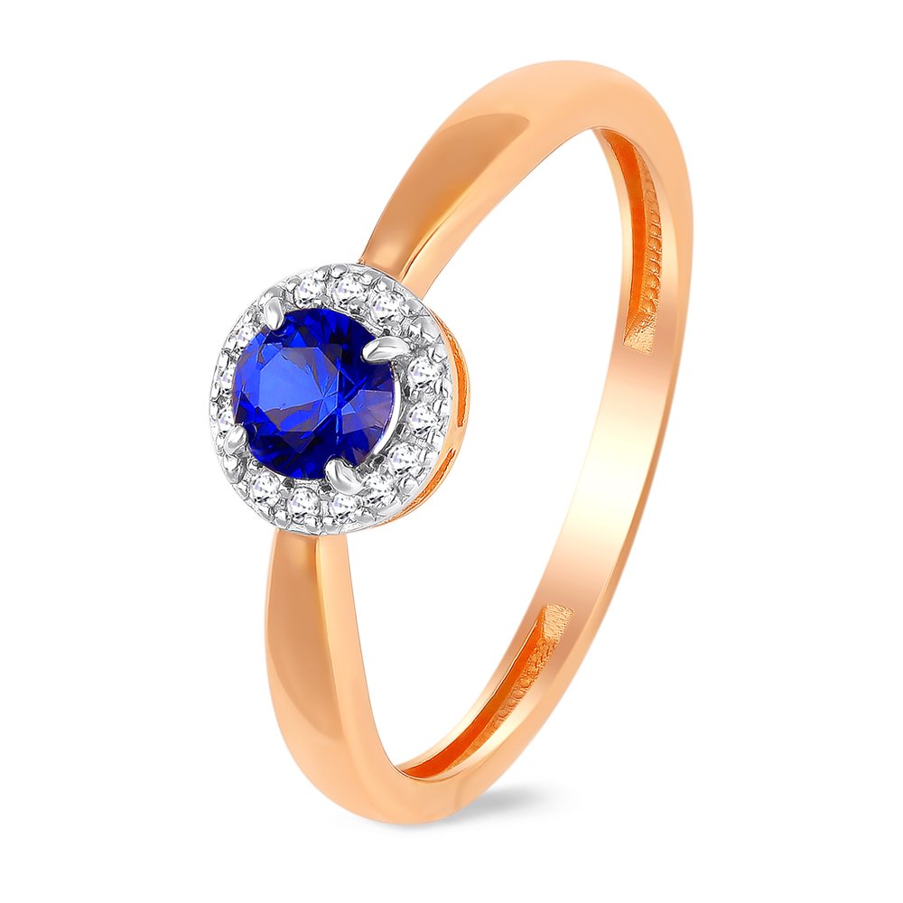 

Кольцо женское из красного золота с сапфиром, бриллиантом 585Gold 101012316, р, 101012316