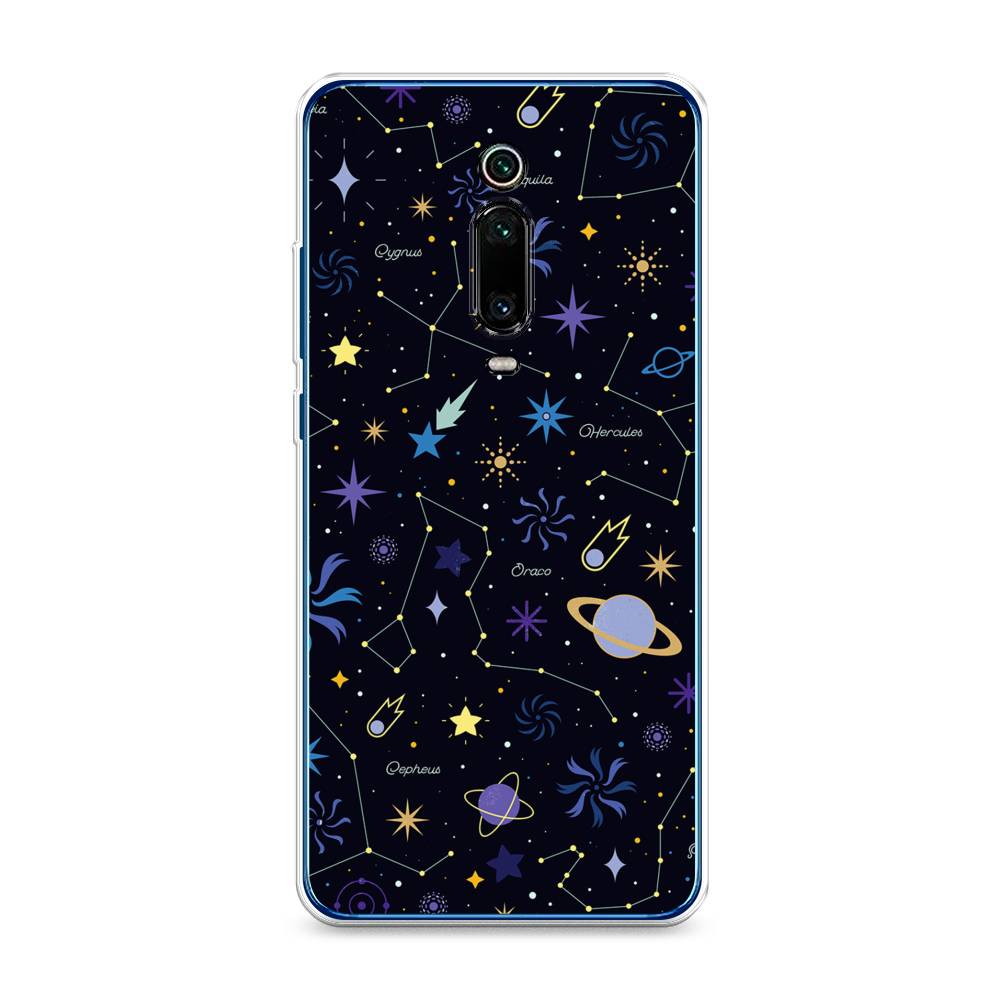 

Чехол на Xiaomi Redmi K20 "Цветной космос", Желтый, 35850-2