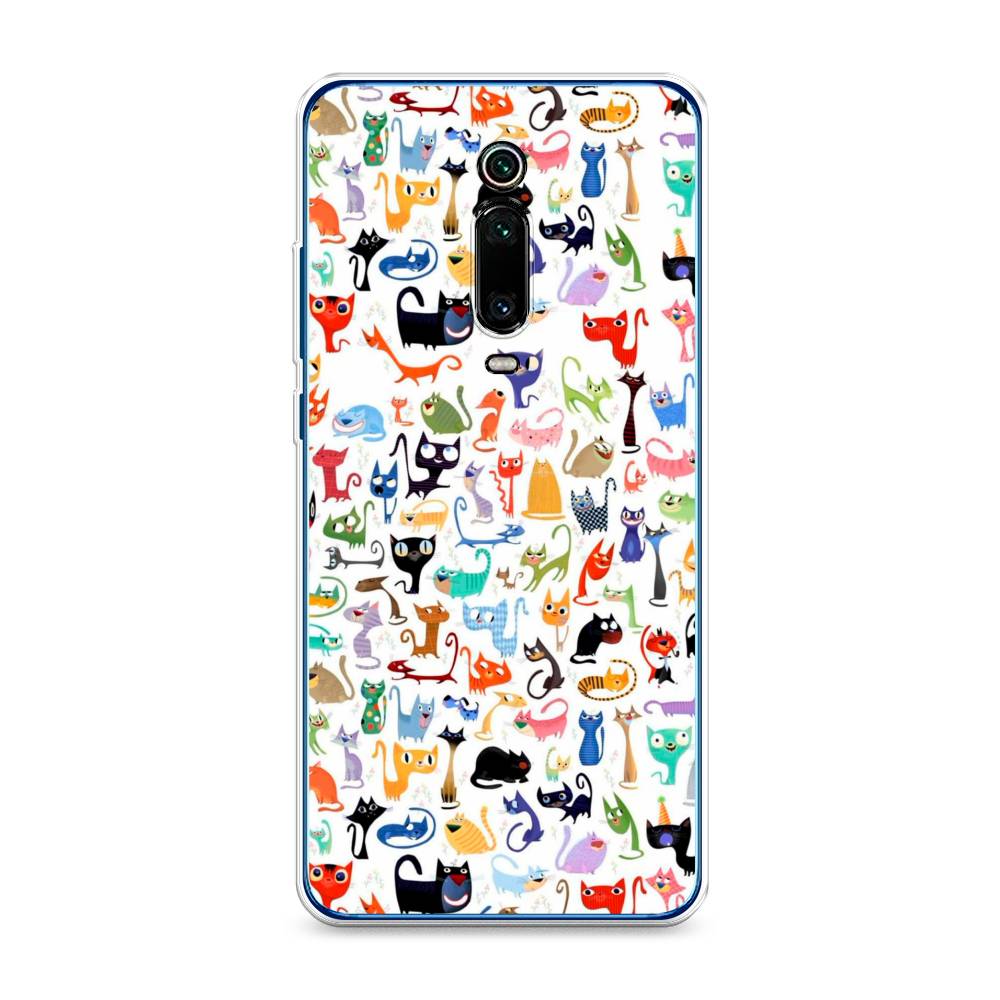 

Чехол на Xiaomi Redmi K20 "Цветные коты", Разноцветный, 35850-1