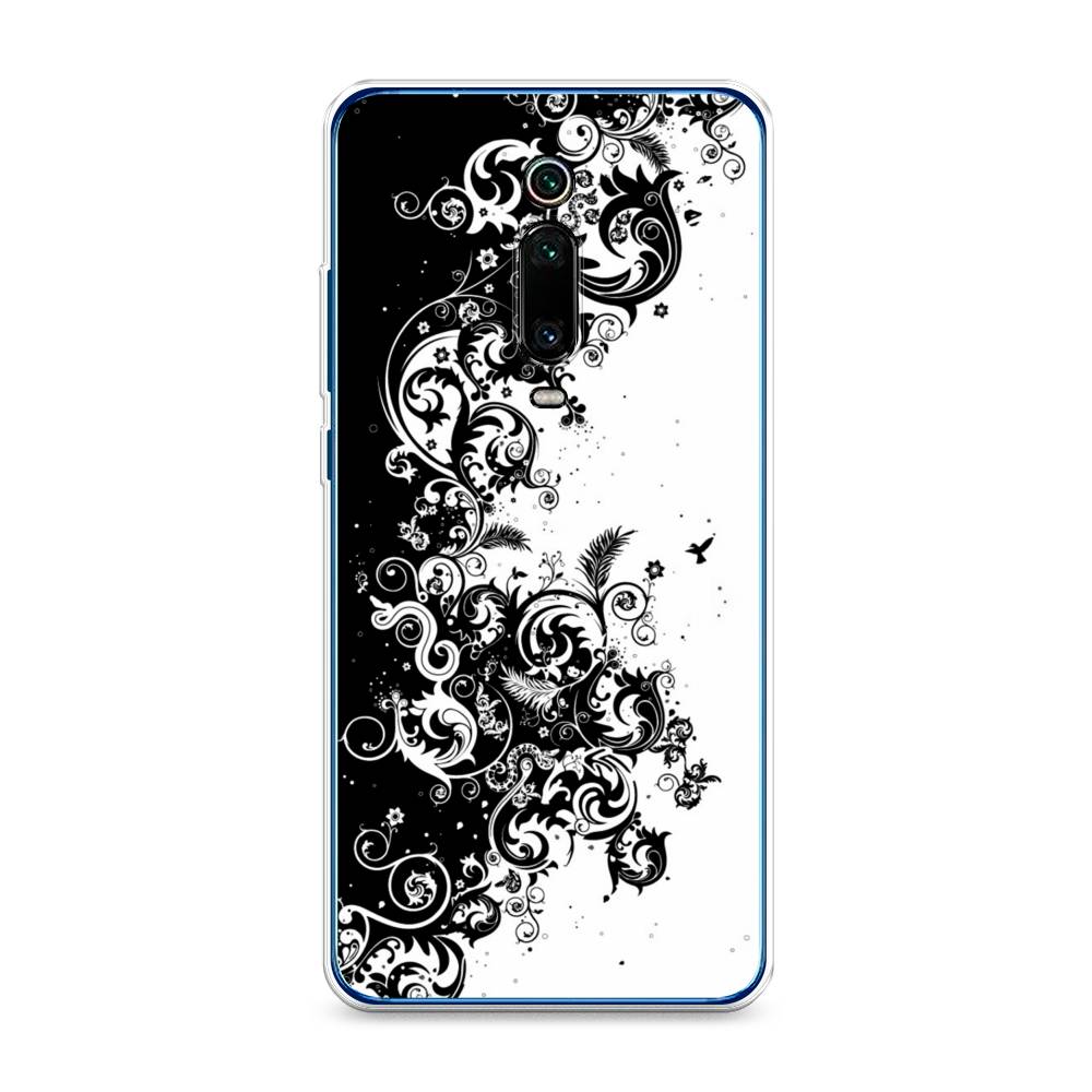 

Чехол на Xiaomi Redmi K20 "Черно белый узор", Белый;черный;серый, 35850-3