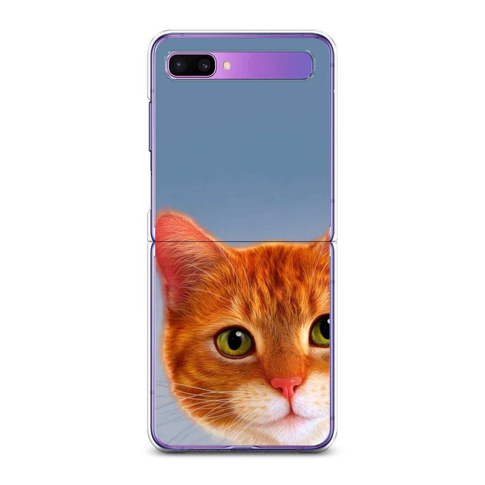 

Чехол на Samsung Galaxy Z Flip 1 "Любопытный котик", Коричневый, 2107150-1