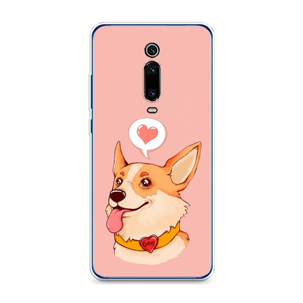 

Чехол на Xiaomi Redmi K20 "Корги язык", Розовый;коричневый, 35850-1