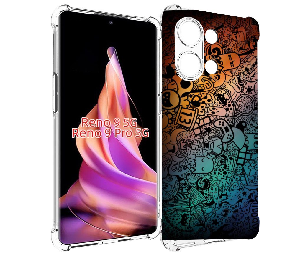 

Чехол MyPads стикеты в тени для Oppo Reno 9/Reno 9 Pro, Прозрачный, Tocco