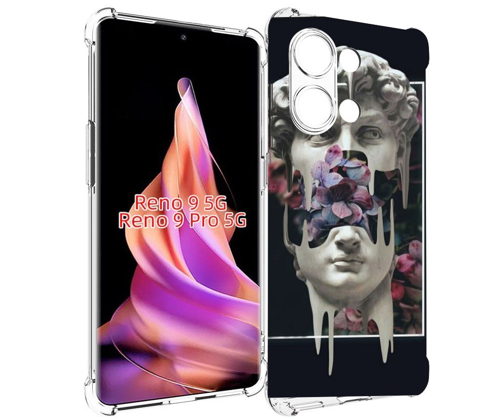 

Чехол MyPads статуя-с-цветами-внутри для Oppo Reno 9/Reno 9 Pro, Прозрачный, Tocco