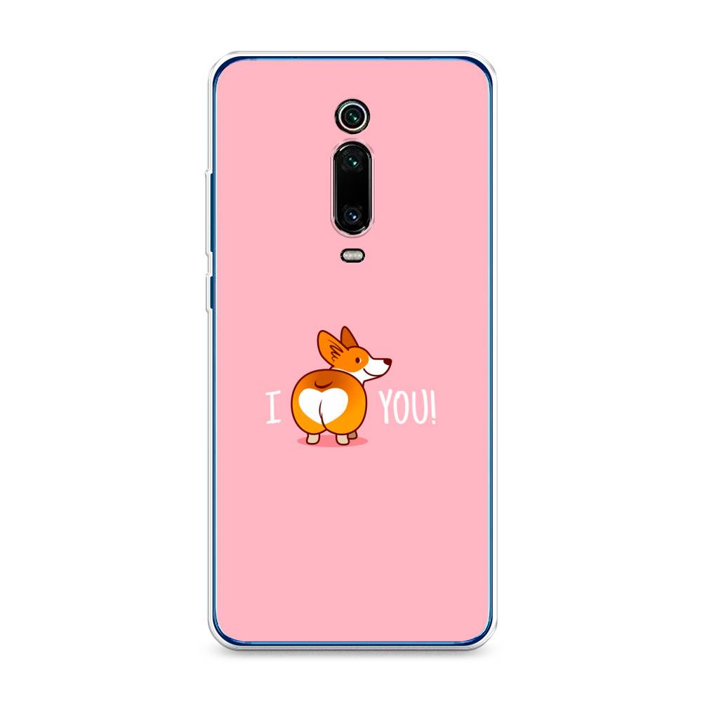 

Чехол на Xiaomi Redmi K20 "Корги I love you", Розовый;коричневый;белый, 35850-1