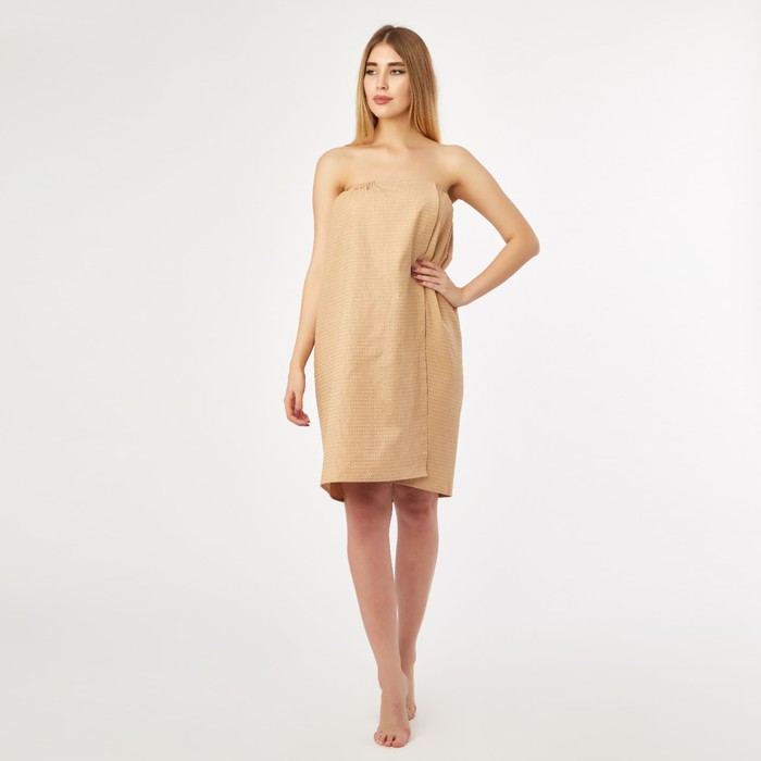 

Парео для бани Экономь и я 3440338 onesize бежевый, Полотенце вафельное для бани «Экономь и Я» (парео женское), 80х144 см, цвет бежевый
