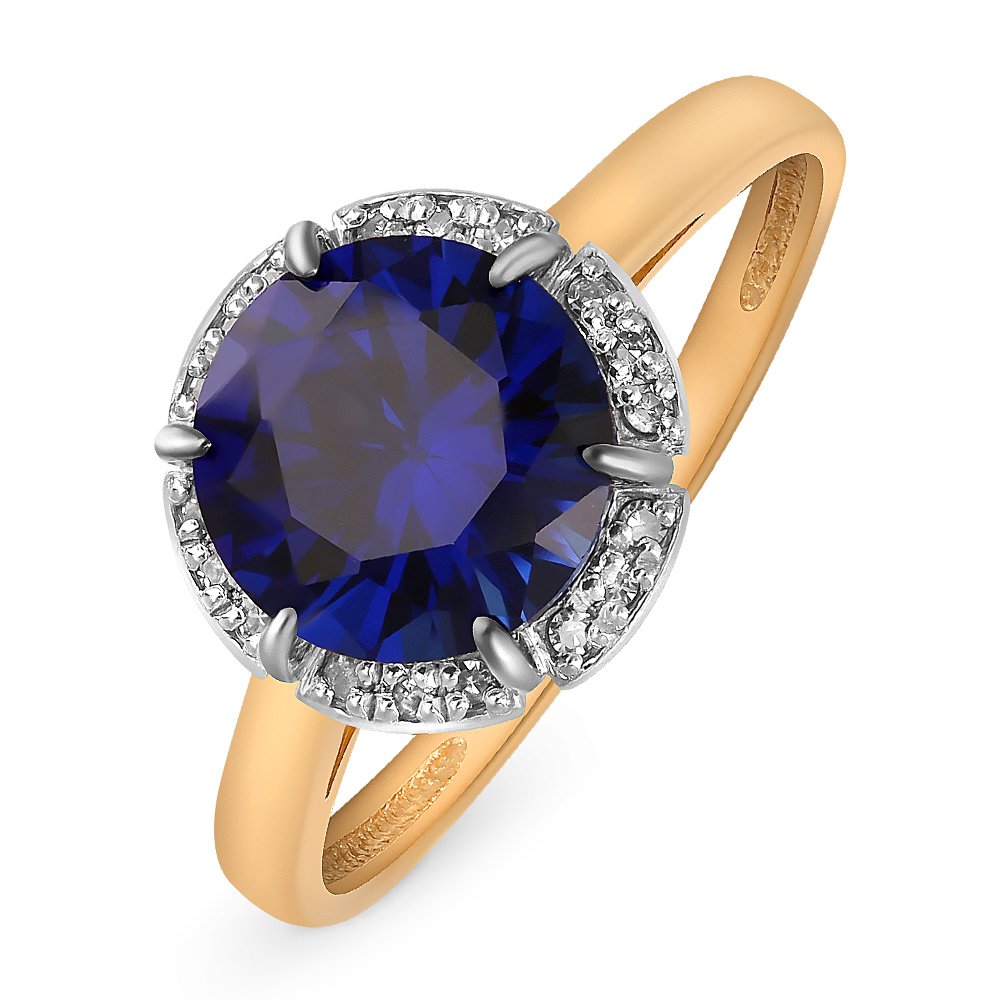 

Кольцо женское из красного золота с сапфиром, бриллиантом 585Gold 101011101, р, 101011101