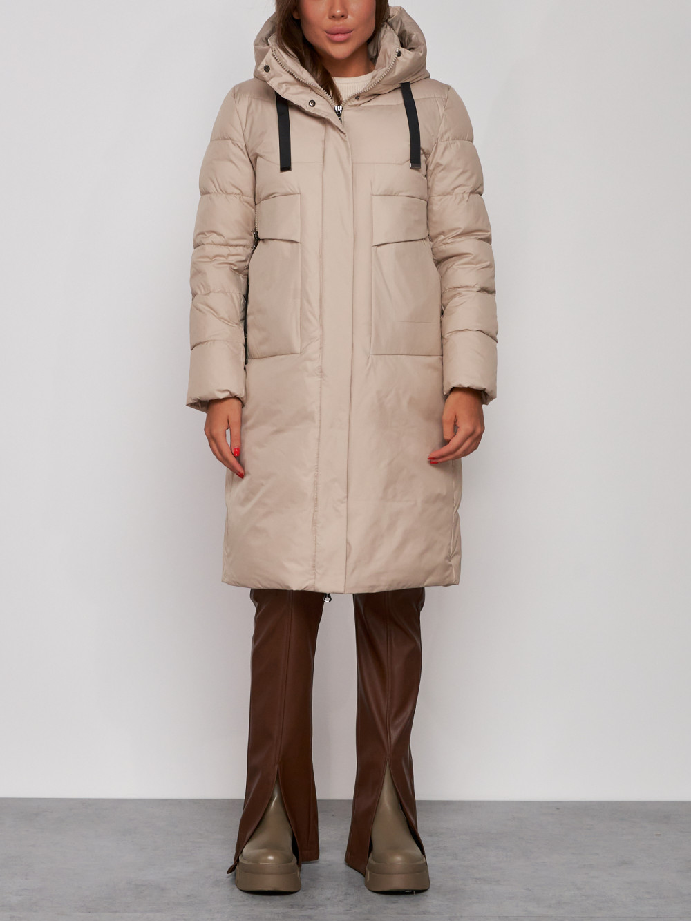 

Пальто женское NoBrand AD52331 бежевое XXL, Бежевый, AD52331