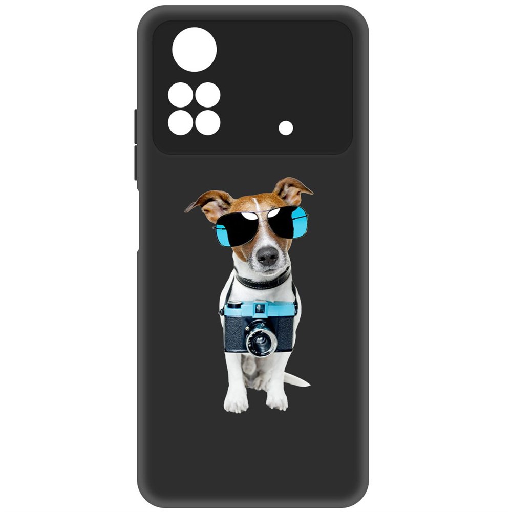 

Чехол-накладка Софт Пес-турист для Poco M4 Pro, Черный